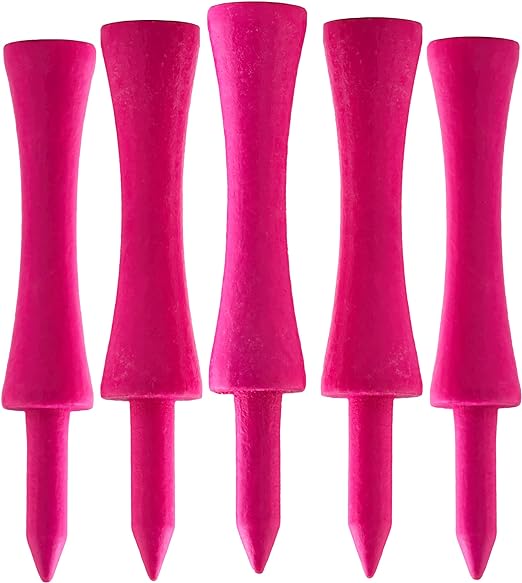 Pink 2 1/4" 57mm Bamboo Graduated Castle Golf Tees